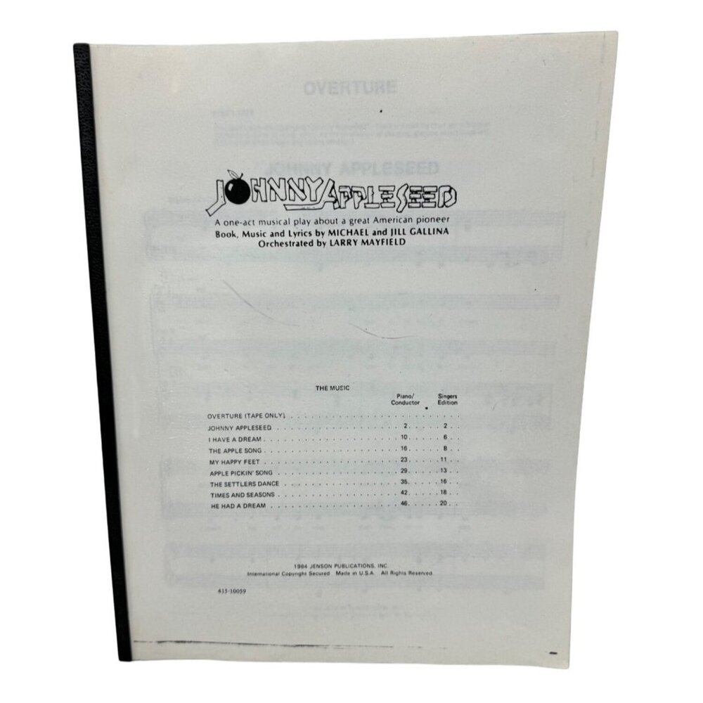 Johnny Appleseed book paperback in folder 1984 english Jenson 47pgs Mayfield REA